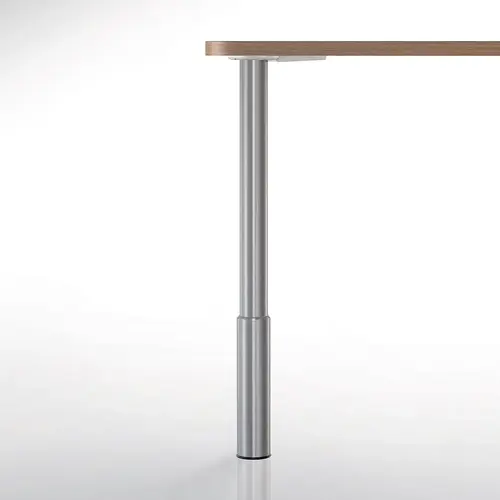 Steel Table Legs, 7" Adjustment 2" Diameter, 27-3/4" Height, Brushed Steel Steel Table Legs, 7" Adjustment 2" Diameter, 27-3/4" Height, Brushed Steel