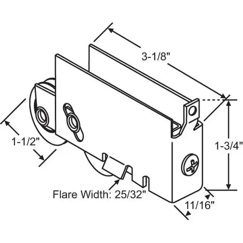 Patio Door Tandem Roller 1 1/2in Stainless Steel Wheel Patio Door Tandem Roller 1 1/2in Stainless Steel Wheel