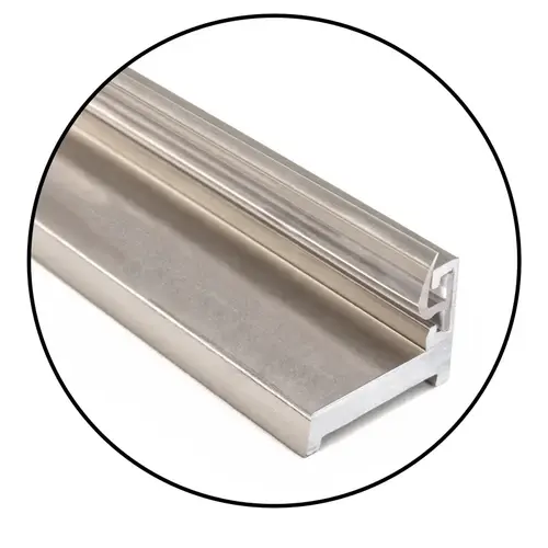 Aluminum Jamb With Clear Wipe 95" Length - No Holes Drilled - Brushed Nickel Aluminum Jamb With Clear Wipe 95" Length - No Holes Drilled - Brushed Nickel