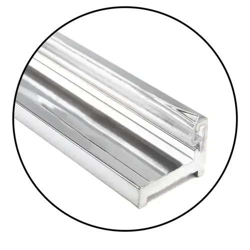 Aluminum Jamb With Clear Wipe 95" Length - No Holes Drilled - Polished Chrome Aluminum Jamb With Clear Wipe 95" Length - No Holes Drilled - Polished Chrome