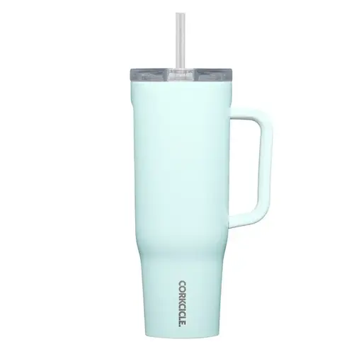 Corkcicle Tumbler, 40 oz, Sip Plus Straw Lid, Steel, Gloss Powder Blue, Insulated Corkcicle Tumbler, 40 oz, Sip Plus Straw Lid, Steel, Gloss Powder Blue, Insulated