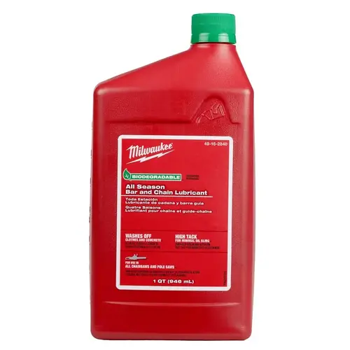 Milwaukee Biodegradable Bar and Chain Lubricant, 1 qt Bottle Milwaukee Biodegradable Bar and Chain Lubricant, 1 qt Bottle