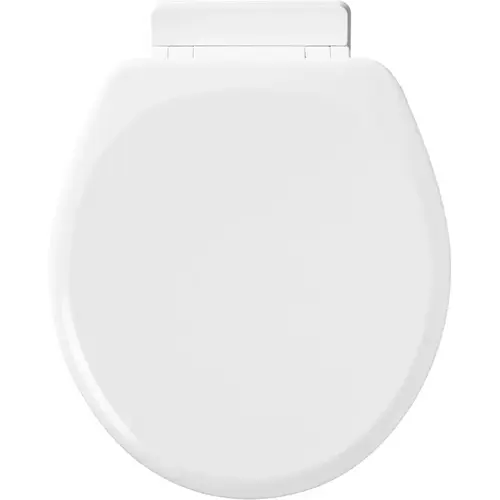 Mayfair Toilet Seat, Round, Wood, White, Single Hinge Mayfair Toilet Seat, Round, Wood, White, Single Hinge