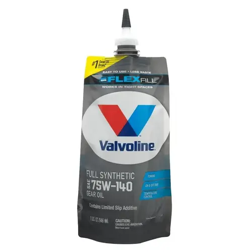 Valvoline FlexFill Advanced Full Synthetic Gear Oil, 75W-140, 1 qt Pouch Valvoline FlexFill Advanced Full Synthetic Gear Oil, 75W-140, 1 qt Pouch