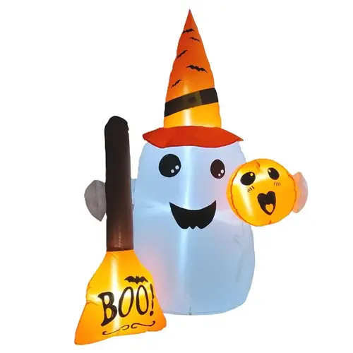 Santas Forest Inflatable Ghost Decor, 4.7 ft H, Polyester, White, Internal Light, Indoor, Outdoor Santas Forest Inflatable Ghost Decor, 4.7 ft H, Polyester, White, Internal Light, Indoor, Outdoor