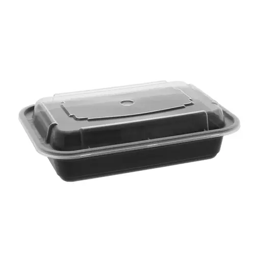 Take-Out Container Base & Lid Combo With Dome Lid 16 OZ PP Black Clear Rectangle - pack of 150 Take-Out Container Base & Lid Combo With Dome Lid 16 OZ PP Black Clear Rectangle - pack of 150