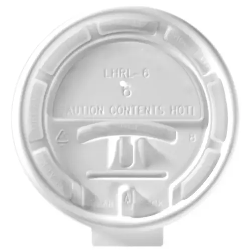 Lid PS White For 6 OZ Hot Cup Tear Tab - pack of 1000 Lid PS White For 6 OZ Hot Cup Tear Tab - pack of 1000