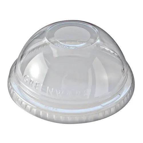 Greenware Lid Dome 3.8X1.6 IN PLA Clear For 12-20 OZ Cold Cup With Hole - pack of 1000 Greenware Lid Dome 3.8X1.6 IN PLA Clear For 12-20 OZ Cold Cup With Hole - pack of 1000
