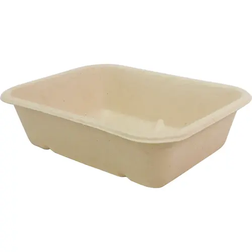 Take-Out Container Base 6.5X4.9X1.8 IN Pulp Fiber Kraft Rectangle - pack of 600 Take-Out Container Base 6.5X4.9X1.8 IN Pulp Fiber Kraft Rectangle - pack of 600