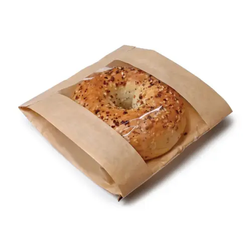 Bagcraft EcoCraft Bag 6.5X2X8.5 IN Wax Coated Paper Kraft Grease Resistant Window - pack of 500 Bagcraft EcoCraft Bag 6.5X2X8.5 IN Wax Coated Paper Kraft Grease Resistant Window - pack of 500