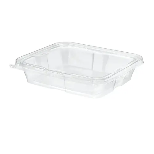 Safe-T-Fresh Deli Container Hinged With Flat Lid 35 OZ RPET Clear Rectangle - pack of 150 Safe-T-Fresh Deli Container Hinged With Flat Lid 35 OZ RPET Clear Rectangle - pack of 150