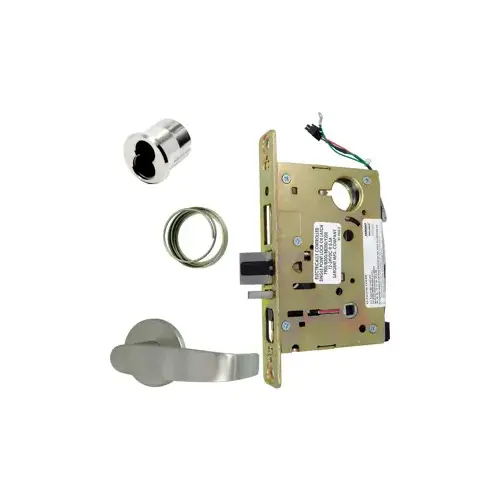KIT - Electrified Mortise Lock, OL - O Rose x L Lever, FS Fail Safe or FSE Fail Secure, Field Selectable, Auto-Sensing Dual Voltage 12/24VDC, LFIC Large Format IC Prep, Less Core, Grade 1, 626/US26D Satin Chrome KIT - Electrified Mortise Lock, OL - O Rose x L Lever, FS Fail Safe or FSE Fail Secure, Field Selectable, Auto-Sensing Dual Voltage 12/24VDC, LFIC Large Format IC Prep, Less Core, Grade 1, 626/US26D Satin Chrome