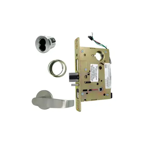 KIT - Electrified Mortise Lock, OL - O Rose x L Lever, FS Fail Safe or FSE Fail Secure, Field Selectable, Auto-Sensing Dual Voltage 12/24VDC, SFIC Small Format IC Prep, Less Core, Grade 1, 626/US26D Satin Chrome KIT - Electrified Mortise Lock, OL - O Rose x L Lever, FS Fail Safe or FSE Fail Secure, Field Selectable, Auto-Sensing Dual Voltage 12/24VDC, SFIC Small Format IC Prep, Less Core, Grade 1, 626/US26D Satin Chrome