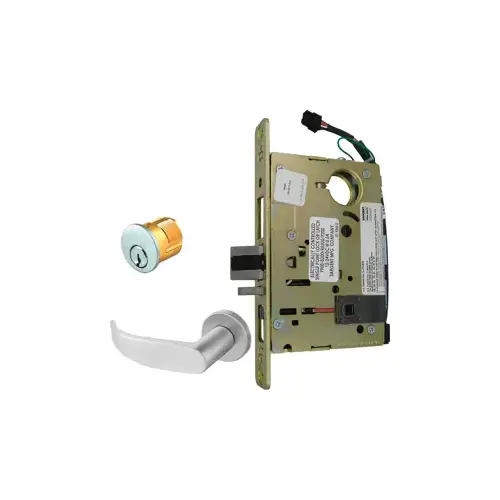 Electrified Mortise Lock, LNP - LN Rose x P Lever, FS Fail Safe or FSE Fail Secure, Field Selectable, Auto-Sensing Dual Voltage 12/24VDC, Full Wave Rectification, RX Request to Exit Switch, LA Keyway 1-Bitted, Grade 1, 626/US26D Satin Chrome Electrified Mortise Lock, LNP - LN Rose x P Lever, FS Fail Safe or FSE Fail Secure, Field Selectable, Auto-Sensing Dual Voltage 12/24VDC, Full Wave Rectification, RX Request to Exit Switch, LA Keyway 1-Bitted, Grade 1, 626/US26D Satin Chrome