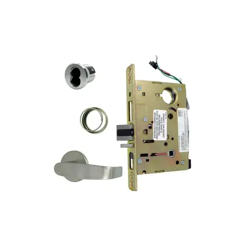 KIT - Electrified Mortise Lock, LNL - LN Rose x L Lever, FS Fail Safe or FSE Fail Secure, Field Selectable, Auto-Sensing Dual Voltage 12/24VDC, Full Wave Rectification, SFIC Small Format IC Prep, Less Core, Grade 1, 626/US26D Satin Chrome KIT - Electrified Mortise Lock, LNL - LN Rose x L Lever, FS Fail Safe or FSE Fail Secure, Field Selectable, Auto-Sensing Dual Voltage 12/24VDC, Full Wave Rectification, SFIC Small Format IC Prep, Less Core, Grade 1, 626/US26D Satin Chrome