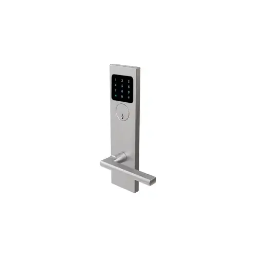 Smart Mortise Entry Lockset with Keypad, 243 Sunrise Lever, Right-Handed, 32D Satin Stainless Steel Smart Mortise Entry Lockset with Keypad, 243 Sunrise Lever, Right-Handed, 32D Satin Stainless Steel