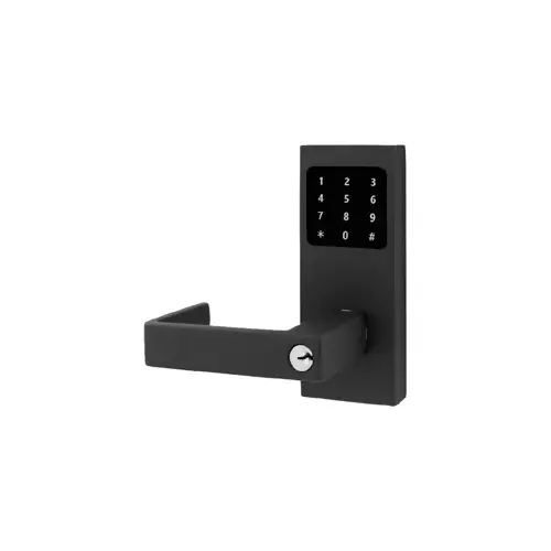 Smart Cylindrical, HP Plate with Reader & Keypad, 734 Kobe Lever, CY6100 Series Grade 1 Lockset, Entry Function, 2-3/4" Backset, 19G Graphite Black. Smart Cylindrical, HP Plate with Reader & Keypad, 734 Kobe Lever, CY6100 Series Grade 1 Lockset, Entry Function, 2-3/4" Backset, 19G Graphite Black.