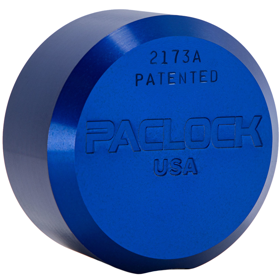 Pacific Lock Company KIK-2173A-SC Aluminum Hockey Puck Padlock, Flat Back, Prepped For Key-in-Knob/Key-in-Lever Cylinder With Screw on Cap, Less Cylinder