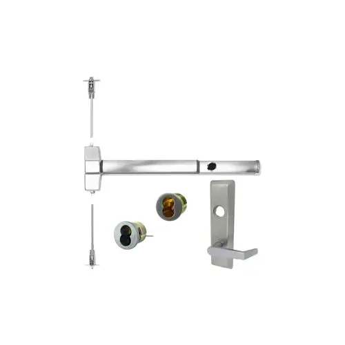KIT - M52 Cylinder Dogging (Includes LFIC Mortise Housing, Less Core), SVR Surface Vertical Rod Exit Device, N959 Newport Storeroom Lever Trim (Includes CL6 LFIC Rim Housing, Less Core), Key Operated Lever, RHR Right Hand Reverse/Reversible Handing, M54 SNB, Sex Nuts and Bolts, 36" x 84", Grade 1, ED5000 Series, 630/US32D Satin Stainless Steel KIT - M52 Cylinder Dogging (Includes LFIC Mortise Housing, Less Core), SVR Surface Vertical Rod Exit Device, N959 Newport Storeroom Lever Trim (Includes CL6 LFIC Rim Housing, Less Core), Key Operated Lever, RHR Right Hand Reverse/Reversible Handing, M54 SNB, Sex Nuts and Bolts, 36" x 84", Grade 1, ED5000 Series, 630/US32D Satin Stainless Steel