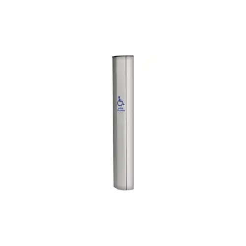 Ingress'r Switch 36" Long with ADA Logo and Push to Open in Blue, Mounts on Surface or Bollard, Clear Anodized Finish Ingress'r Switch 36" Long with ADA Logo and Push to Open in Blue, Mounts on Surface or Bollard, Clear Anodized Finish