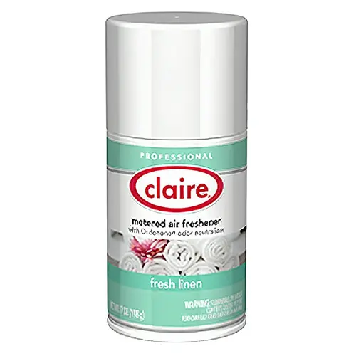 Claire Air Freshener Fresh Linen Aerosol 7 FLOZ Metered Refill - pack of 12 Claire Air Freshener Fresh Linen Aerosol 7 FLOZ Metered Refill - pack of 12