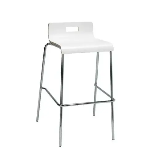 Jive Low Back Barstool, White Jive Low Back Barstool, White