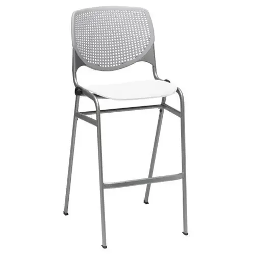 Kool Stack Barstool, Light Grey Back, White Seat Kool Stack Barstool, Light Grey Back, White Seat