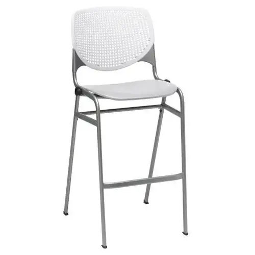 Kool Stack Barstool, White Back, Light Grey Seat Kool Stack Barstool, White Back, Light Grey Seat