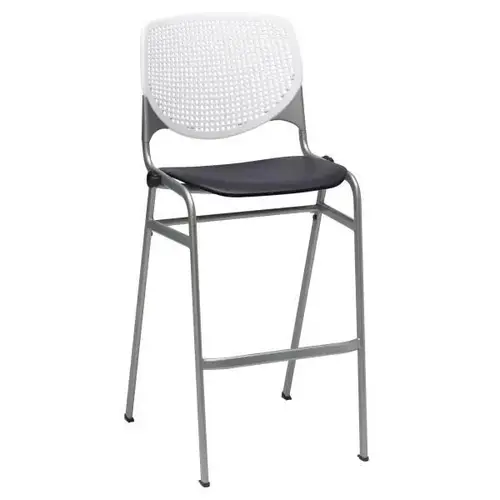 Kool Stack Barstool, White Back, Black Seat Kool Stack Barstool, White Back, Black Seat