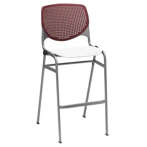 Kool Stack Barstool, Burgundy Back, White Seat Kool Stack Barstool, Burgundy Back, White Seat