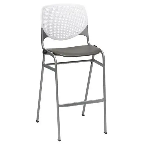Kool Stack Barstool, White Back, Brownstone Seat Kool Stack Barstool, White Back, Brownstone Seat