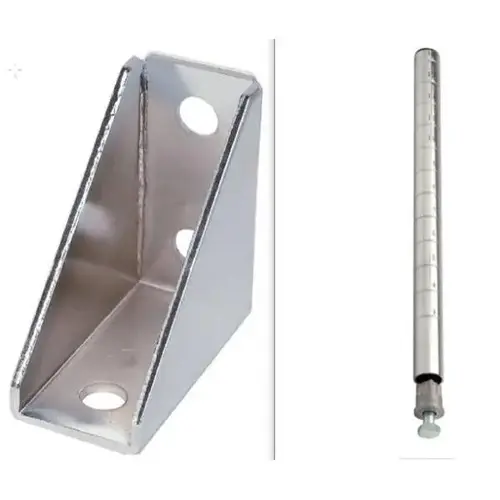Posts With Wall Mount Brackets Chrome 14h Inch Posts With Wall Mount Brackets Chrome 14h Inch