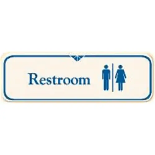 Restroom Interior Sign, Ivory, 9 X 3 Restroom Interior Sign, Ivory, 9 X 3