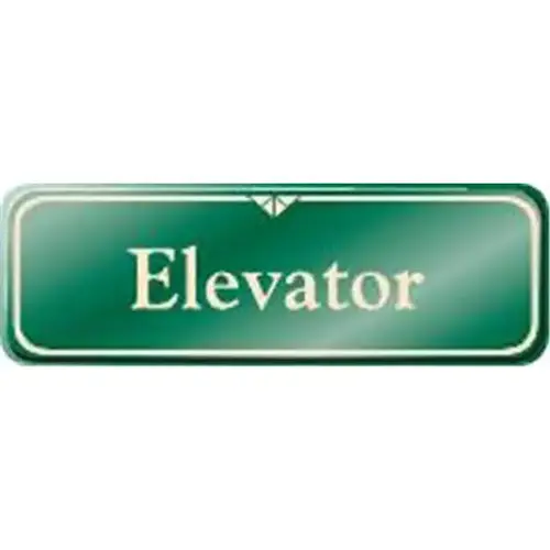 Elevator Interior Sign, Green, 9 X 3 Elevator Interior Sign, Green, 9 X 3