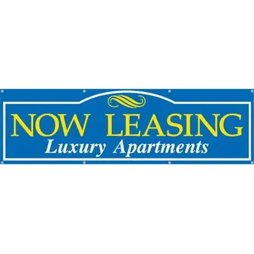 Horizontal Now Leasing Luxury Apartments Banner, 10 ft X 3 ft Horizontal Now Leasing Luxury Apartments Banner, 10 ft X 3 ft