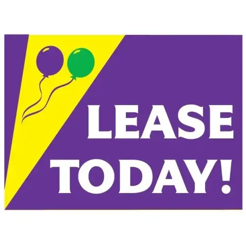 Coroplast Lease Today Amenity Sign, Festive, 24 X 18 Coroplast Lease Today Amenity Sign, Festive, 24 X 18