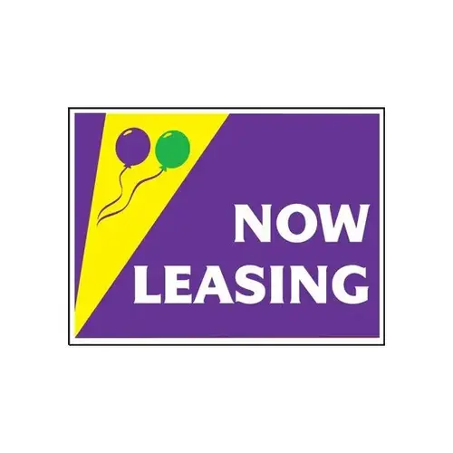 Aluminum Now Leasing Amenity Sign, Festive, 24 X 18 Aluminum Now Leasing Amenity Sign, Festive, 24 X 18