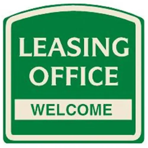 Leasing Office/Welcome Arched Designer Sign, Ivory On Green, 16 X 16 Leasing Office/Welcome Arched Designer Sign, Ivory On Green, 16 X 16