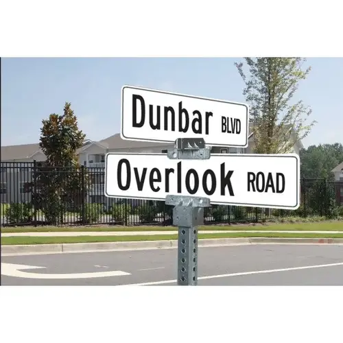 Street Sign Kit For Mounting One Sign On Another, 36 White Sign Street Sign Kit For Mounting One Sign On Another, 36 White Sign