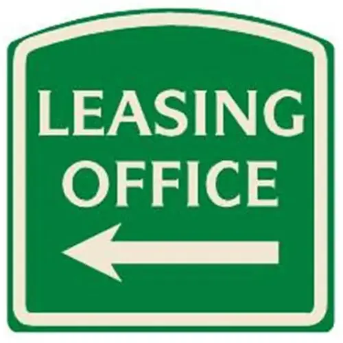 Leasing Office Arched Designer Sign With Left Arrow, Ivory On Green 16 X 16 Leasing Office Arched Designer Sign With Left Arrow, Ivory On Green 16 X 16