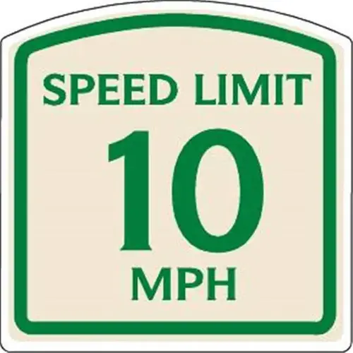 Speed Limit 10 Mph Sign, Green On Ivory, Non-Reflective, 16 X 16 Speed Limit 10 Mph Sign, Green On Ivory, Non-Reflective, 16 X 16