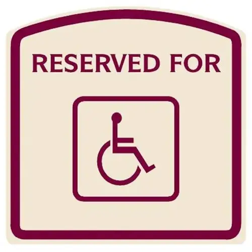 Reserved For/Handicapped Symbol Designer Sign, Burgundy On Ivory, 16 X 16 Reserved For/Handicapped Symbol Designer Sign, Burgundy On Ivory, 16 X 16