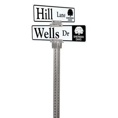 Street Sign Kit For Square Sign Posts, 24 White Sign Street Sign Kit For Square Sign Posts, 24 White Sign