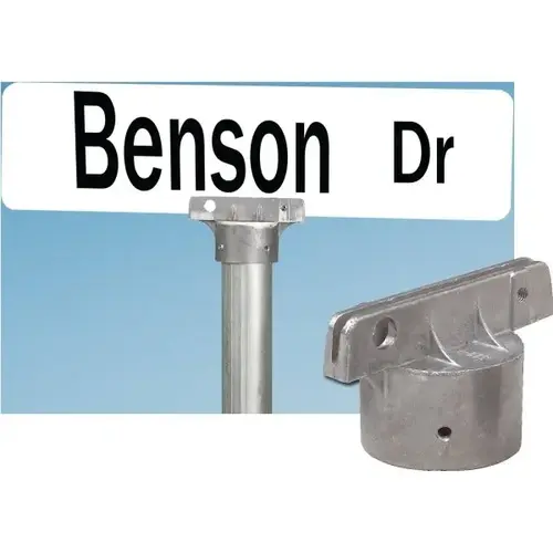 Street Sign Kit For Round Sign Posts, 36 White Sign Street Sign Kit For Round Sign Posts, 36 White Sign