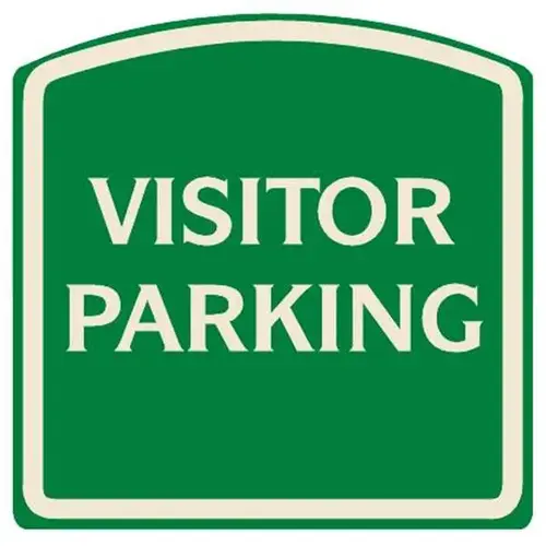 Visitor Parking Designer Sign, Ivory On Green, 16 X 16 Visitor Parking Designer Sign, Ivory On Green, 16 X 16