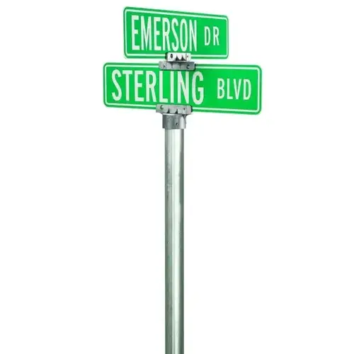 Street Sign Kit For Round Sign Posts, 24 Green Sign Street Sign Kit For Round Sign Posts, 24 Green Sign