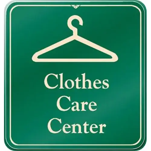 Clothes Care Center Interior Sign, Green, 9 X 9-1/2 Clothes Care Center Interior Sign, Green, 9 X 9-1/2