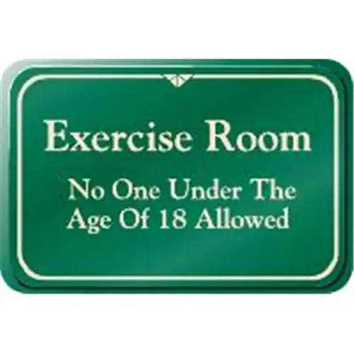 Exercise Room Interior Sign, Green, 9 X 6 Exercise Room Interior Sign, Green, 9 X 6