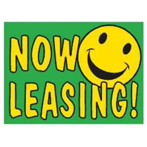 Coroplast Now Leasing! Amenity Sign, Smiley Face, 24 X 18 Coroplast Now Leasing! Amenity Sign, Smiley Face, 24 X 18