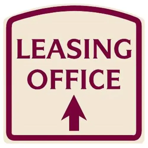 Leasing Office Arched Designer Sign With Up Arrow, Burgundy On Ivory 16 X 16 Leasing Office Arched Designer Sign With Up Arrow, Burgundy On Ivory 16 X 16